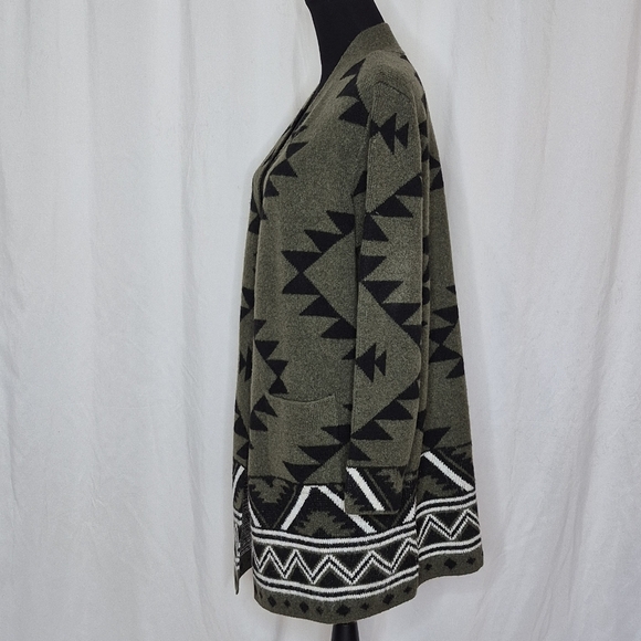 Frye The Cozy Cardigan Women's Southwestern Open Front Longline Sweater - Size L - Picture 4 of 16